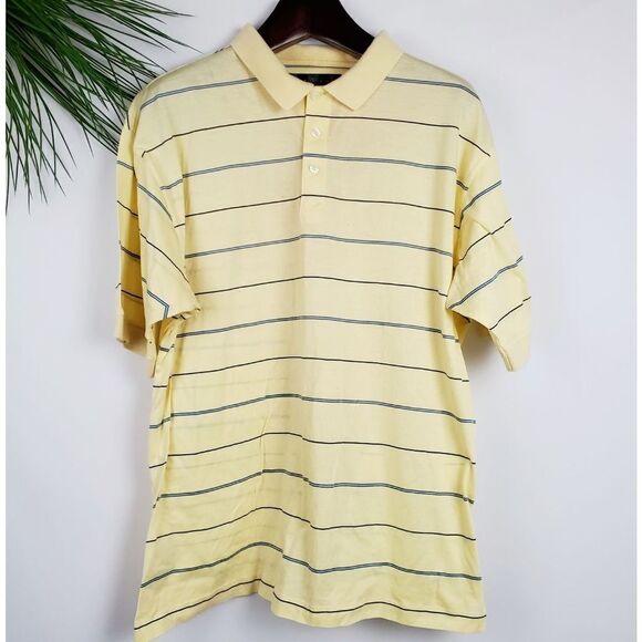 Nike Golf XL Yellow Stripe SS Polo Shirt - Picture 1 of 5